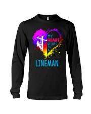 My Heart Belong To A Lineman Long Sleeve Tee thumbnail