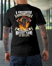 A Firefighter Lives Here With The Hottest Flame Classic T-Shirt lifestyle-mens-crewneck-back-3