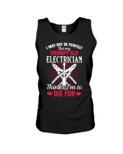 I may not be perfect But my Grumpy Old Eletrician Unisex Tank tile