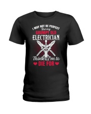 I may not be perfect But my Grumpy Old Eletrician Ladies T-Shirt tile