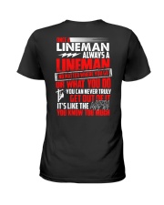 Once A Lineman Always A Lineman Ladies T-Shirt thumbnail