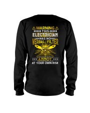 Warning This Electrician Has No Verbal Filter Long Sleeve Tee tile