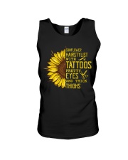 Sunflower Hairstylist With Tattoos Pretty Eyes And Unisex Tank thumbnail