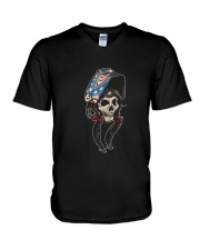 Welder Woman Skull V-Neck T-Shirt thumbnail