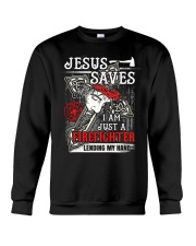 I Am Just A Firefighter Lending My Hand Crewneck Sweatshirt thumbnail