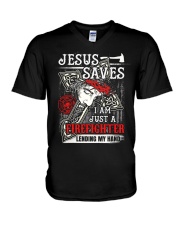I Am Just A Firefighter Lending My Hand V-Neck T-Shirt thumbnail