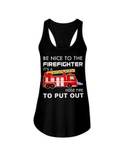 Be Nice To The Firefighter Ladies Flowy Tank thumbnail