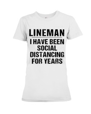 Lineman Social Distancing Premium Fit Ladies Tee thumbnail