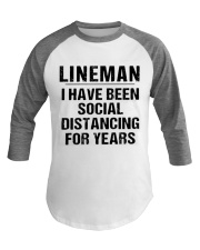 Lineman Social Distancing Baseball Tee thumbnail