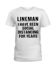 Lineman Social Distancing Ladies T-Shirt thumbnail