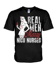 Real Men Marry Nicu Nurses V-Neck T-Shirt thumbnail