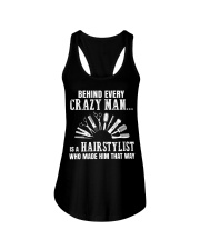 Behind Every Crazy Woman Is A Hairstylist Ladies Flowy Tank tile