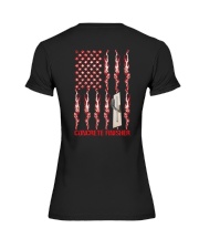 American Flag Concrete Finisher Premium Fit Ladies Tee thumbnail