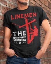Linemen First Responders Turn You On Classic T-Shirt apparel-classic-tshirt-lifestyle-26