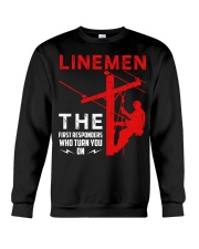 Linemen First Responders Turn You On Crewneck Sweatshirt thumbnail