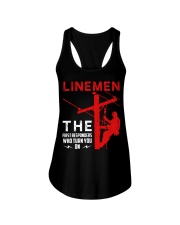 Linemen First Responders Turn You On Ladies Flowy Tank thumbnail
