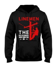 Linemen First Responders Turn You On Hooded Sweatshirt thumbnail