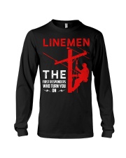 Linemen First Responders Turn You On Long Sleeve Tee thumbnail