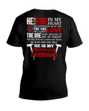 He Is My Firefighter Husband V-Neck T-Shirt tile