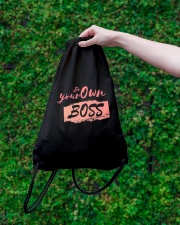 Be Your Own Boss - Female Edition Drawstring Bag lifestyle-drawstringbag-front-3