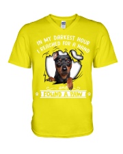 Found A Paw Miniature Pinscher V-Neck T-Shirt tile
