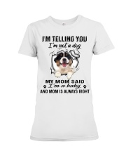 Australian Shepherd A Baby Premium Fit Ladies Tee tile