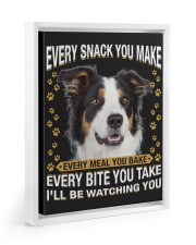 Border Collie 3 Watching Floating Framed Canvas Prints White tile