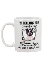 Boston Terrier Telling Mug back