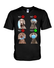 Weimaraner Right V-Neck T-Shirt tile