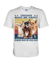 Chihuahua Make Me Happy V-Neck T-Shirt tile