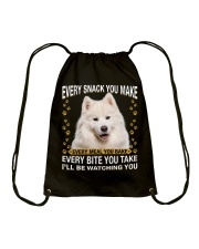 Samoyed Watching Drawstring Bag tile