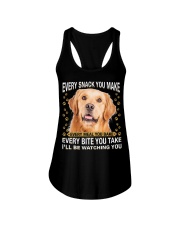 Golden Retriever Watching Ladies Flowy Tank tile