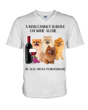 He Also Needs Pomeranian V-Neck T-Shirt tile