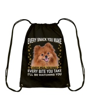 Pomeranian 1 Watching Drawstring Bag tile
