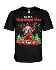 English Bulldog Wonderful V-Neck T-Shirt tile