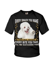 White Toy Poodle Watching Youth T-Shirt tile