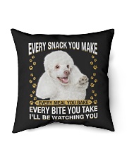 White Toy Poodle Watching Indoor Pillow tile