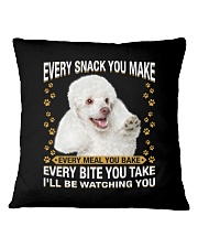 White Toy Poodle Watching Square Pillowcase tile