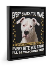 Dogo Argentino 1 Watching Floating Framed Canvas Prints Black tile