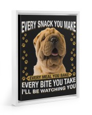 Shar Pei Watching Floating Framed Canvas Prints White tile