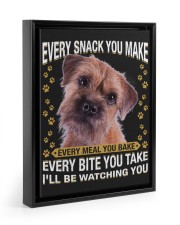 Border Terrier Watching Floating Framed Canvas Prints Black tile