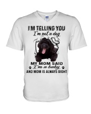 Black Labradoodle A Baby V-Neck T-Shirt tile
