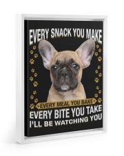 French Bulldog Watching Floating Framed Canvas Prints White tile