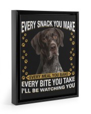 German Shorthaired Pointer 1 Watching Floating Framed Canvas Prints Black tile