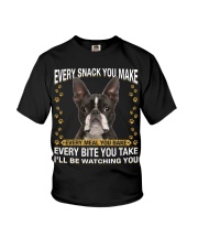 Boston Terrier 1 Watching Youth T-Shirt tile