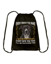 Pitbull Watching Drawstring Bag tile