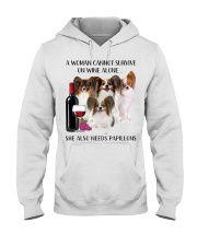 She Also Needs Papillon Hooded Sweatshirt tile