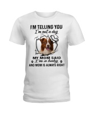 Border Collie A Baby Ladies T-Shirt tile