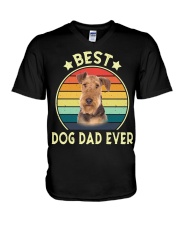 Airedale Terrier Dad Ever V-Neck T-Shirt tile