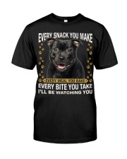 Staffordshire Bull Terrier 1 Watching Classic T-Shirt tile